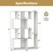Costway 47" Open-back Geometric Bookshelf Home 6-Cube Large Bookcase with Anti-tip Kits Natural/White